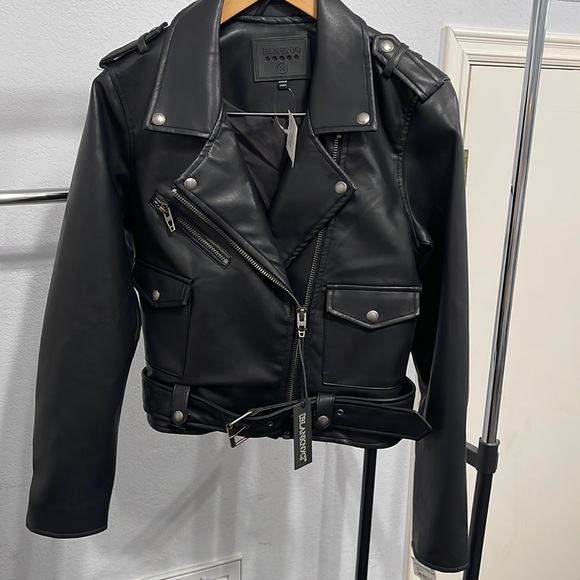 NWT Blank NYC Black Faux Leather Moto Jacket Size M 🖤 - Picture 1 of 7